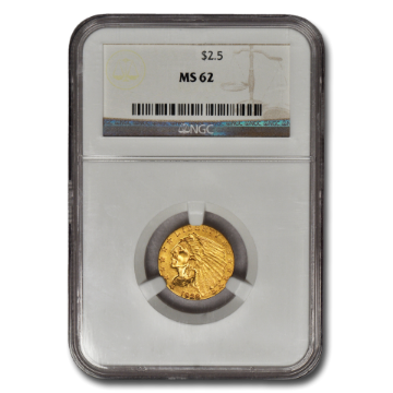 Picture of $2.5 Indian Head Gold Coins MS 62