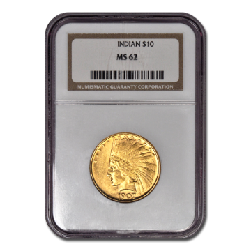 Picture of 1908 WM $10 Indian Gold Coin MS62*